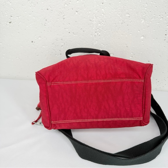 Kipling Red Crossbody Bowler Satchel Bag Purse - Picture 9 of 15